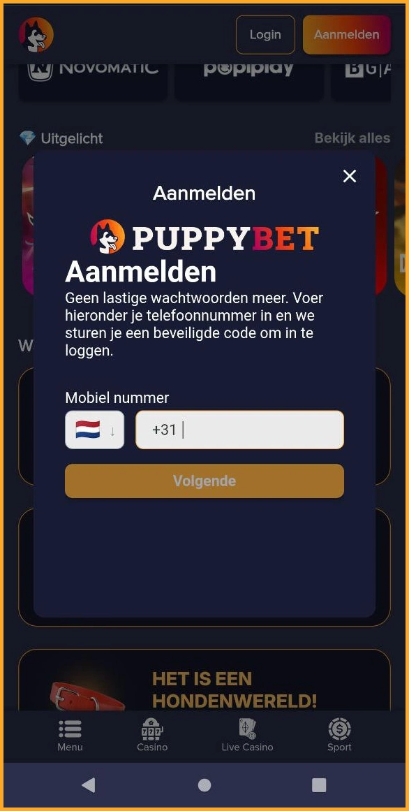 PuppyBet functies en registratieproces uitgelegd
