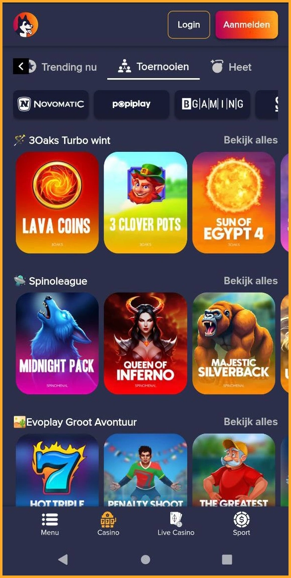 Hoge winsten met Puppybet jackpot-gokkasten