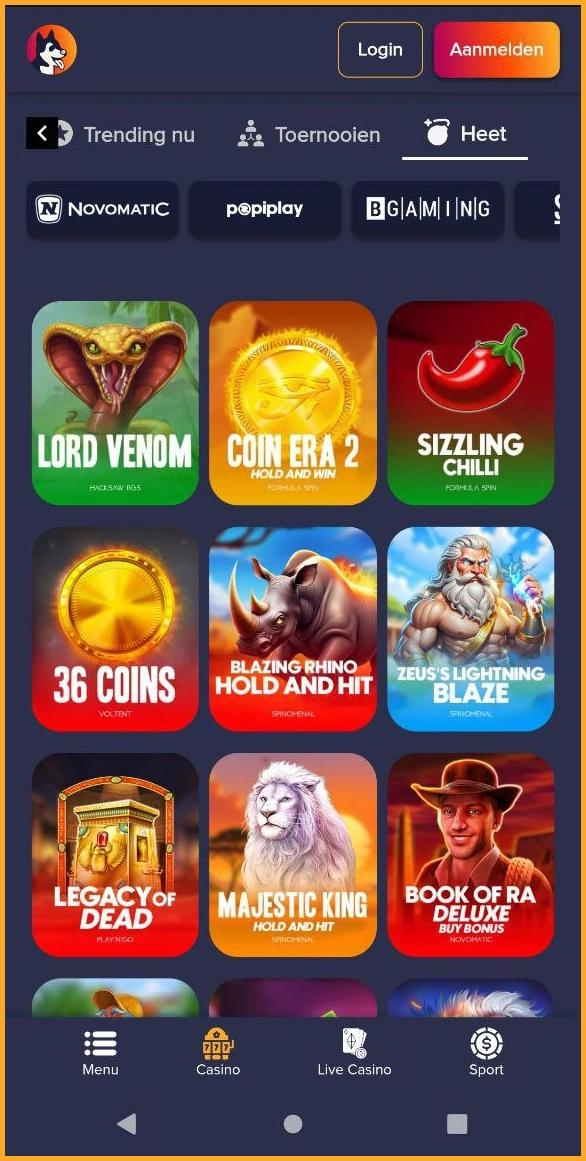 Populairste gokkasten bij Puppybet